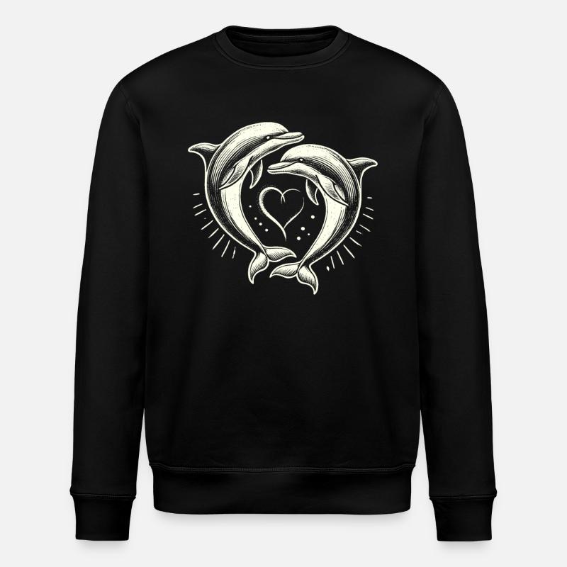 Dauphin, Dauphins Mignons, Coeur - Sweat bio ROLLER Stanley/Stella Unisexe - noir
