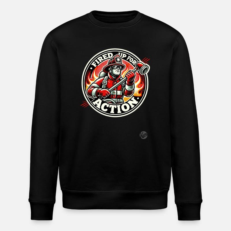 Prêt à l’action, le pompier - Sweat bio ROLLER Stanley/Stella Unisexe - noir
