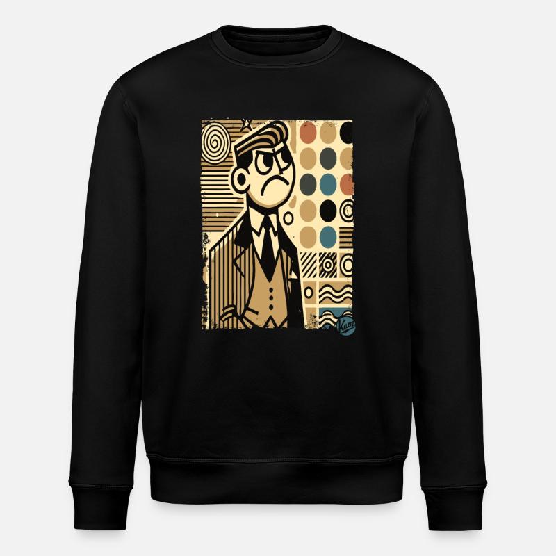 Angry retro man chooses wallpaper - Stanley/Stella ROLLER Unisex Organic Sweatshirt - black