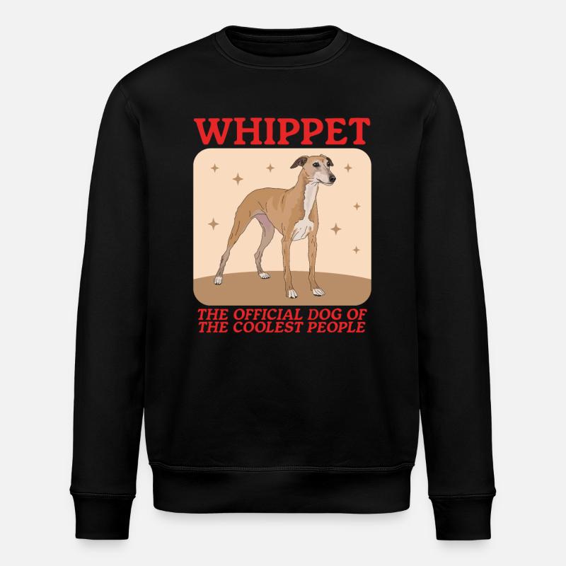Whippet English Greyhound Gift - Stanley/Stella ROLLER Unisex Organic Sweatshirt - black