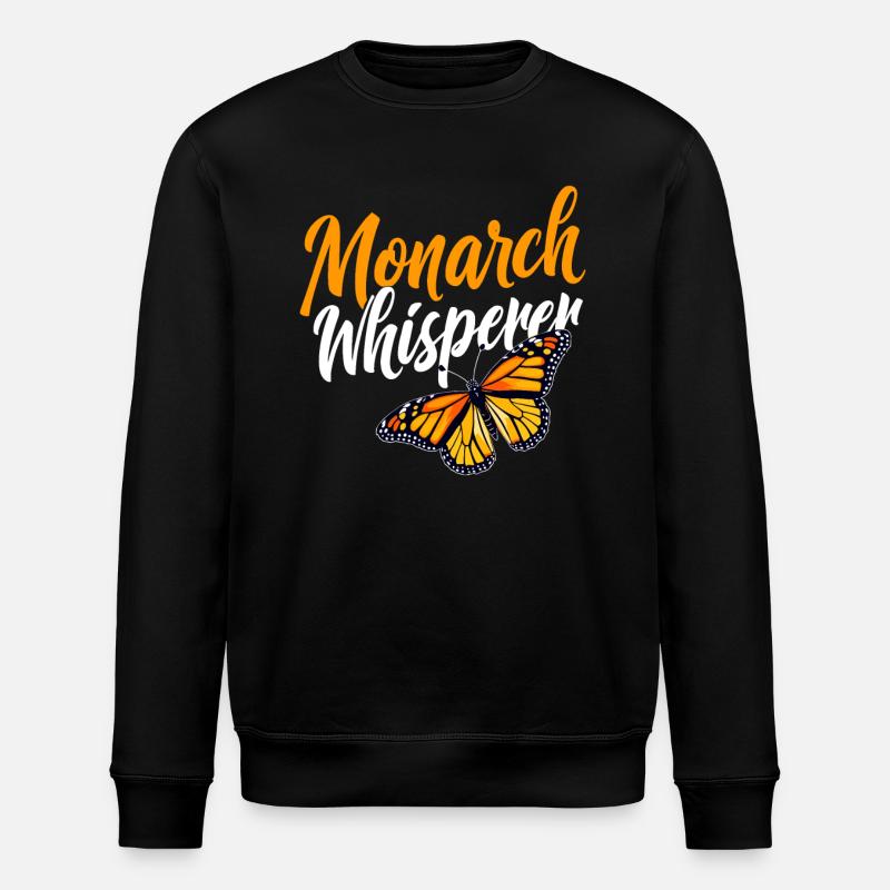 Butterfly, Monarch Whisperer, Entomologist - Stanley/Stella ROLLER Unisex Organic Sweatshirt - black