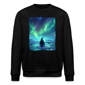 Nordlichter Tier Aurora Borealis Pinguin - Stanley/Stella Unisex Bio-Sweatshirt ROLLER - Schwarz - Vorne - Nik (191cm)