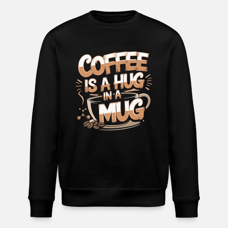 Kaffee Umarmung - Stanley/Stella Unisex Bio-Sweatshirt ROLLER - Schwarz