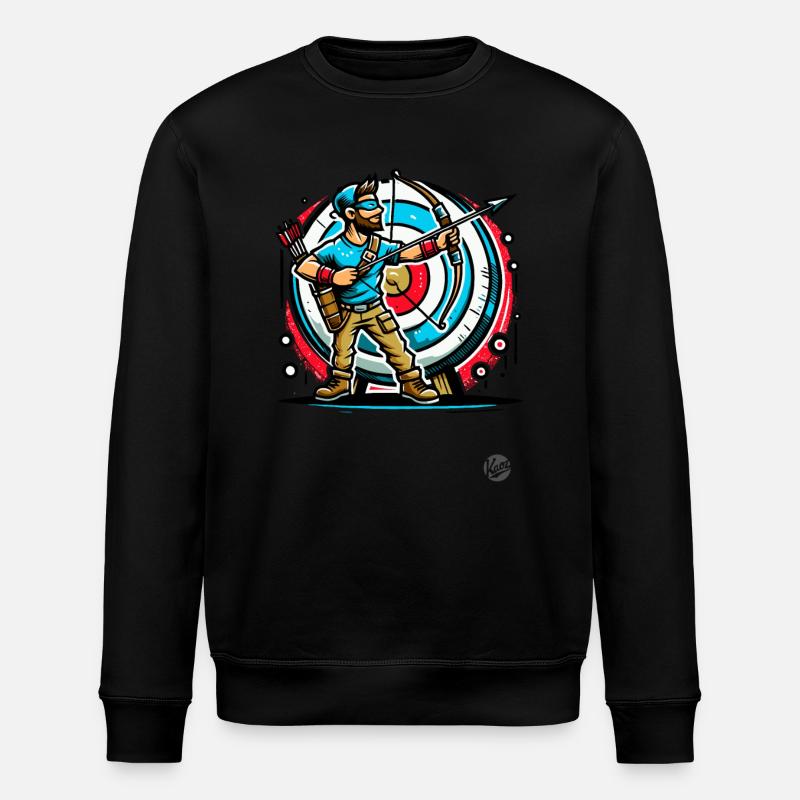 Super Bogenschütze – Pfeil und Bogen - Stanley/Stella Unisex Bio-Sweatshirt ROLLER - Schwarz