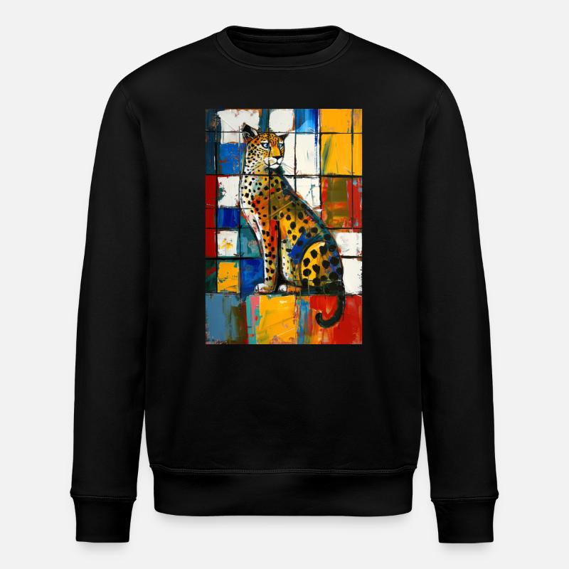 Léopard - Sweat bio ROLLER Stanley/Stella Unisexe - noir