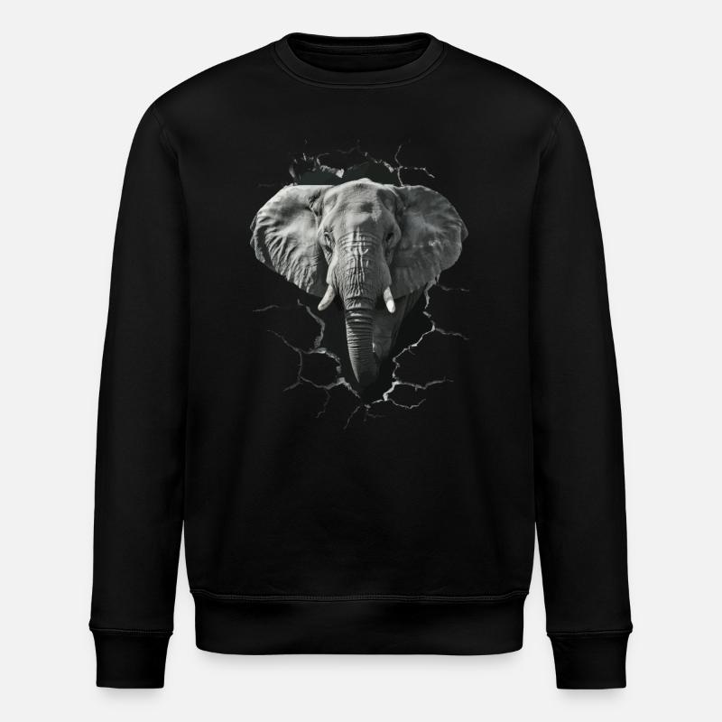 Elefant - Stanley/Stella Unisex Bio-Sweatshirt ROLLER - Schwarz