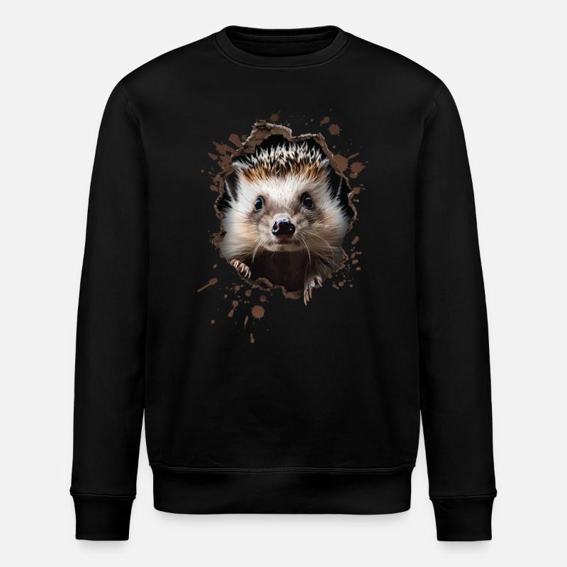 Hedgehog - Stanley/Stella ROLLER Unisex Organic Sweatshirt - black