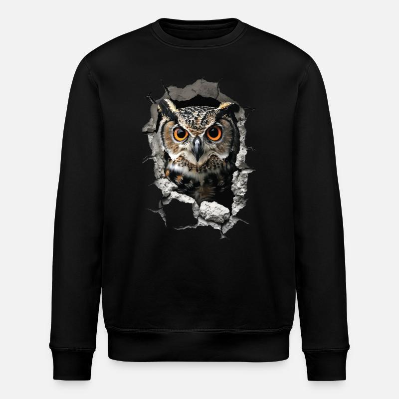 Owl - Stanley/Stella ROLLER Unisex Organic Sweatshirt - black