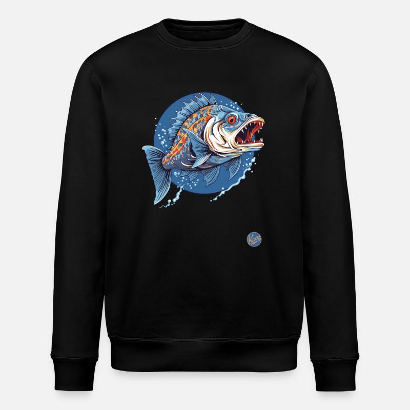 Le poisson monstre effrayant - Sweat bio ROLLER Stanley/Stella Unisexe - noir