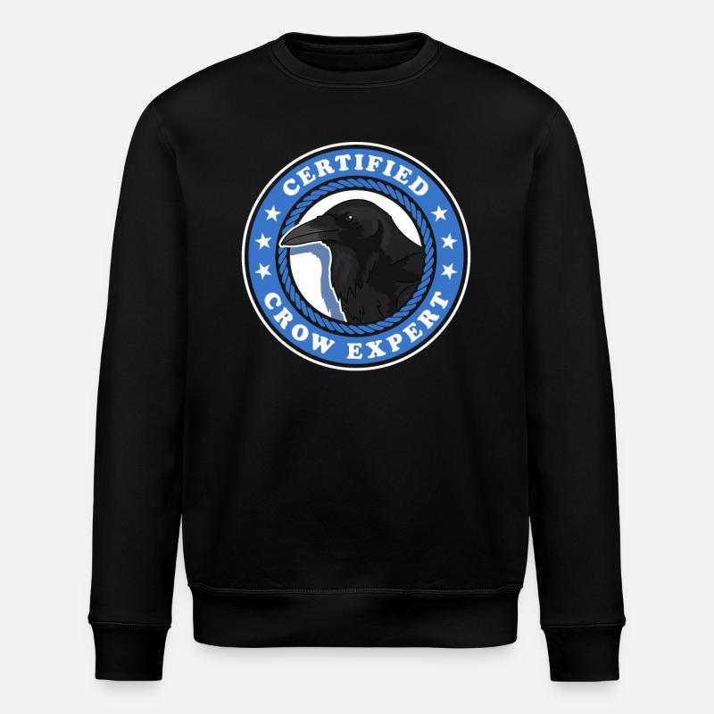 Crows Expert Raven Birds Gift - Stanley/Stella ROLLER Unisex Organic Sweatshirt - black
