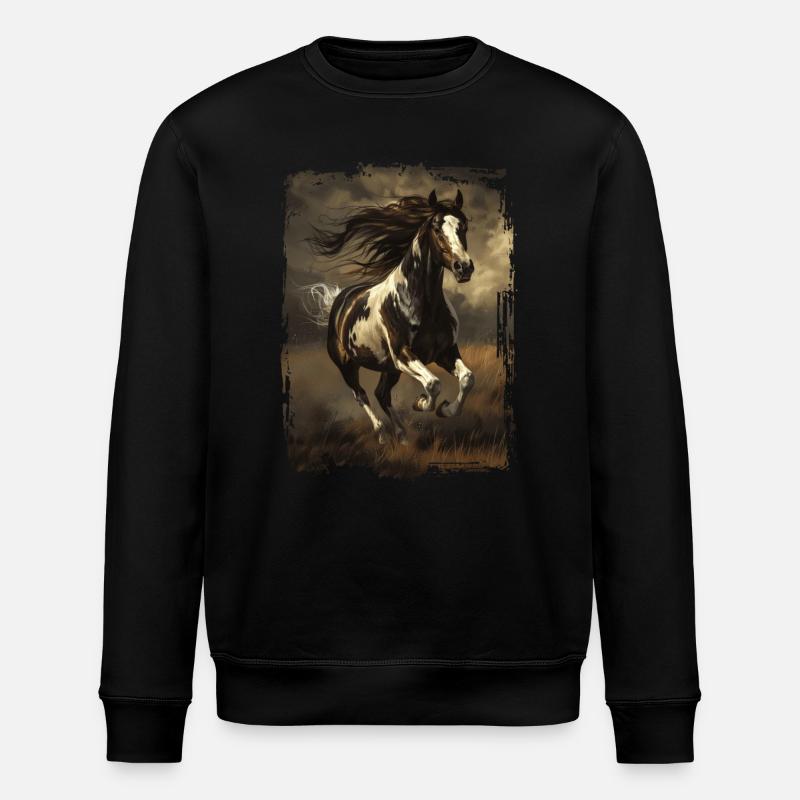 Cheval peint - Sweat bio ROLLER Stanley/Stella Unisexe - noir