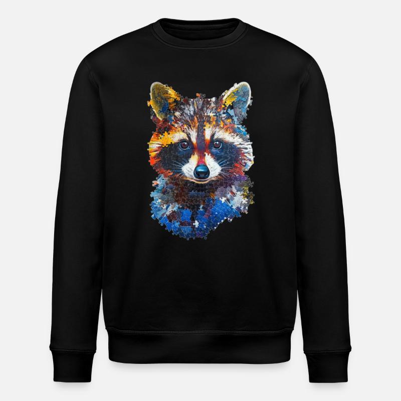 Waschbär - Stanley/Stella Unisex Bio-Sweatshirt ROLLER - Schwarz