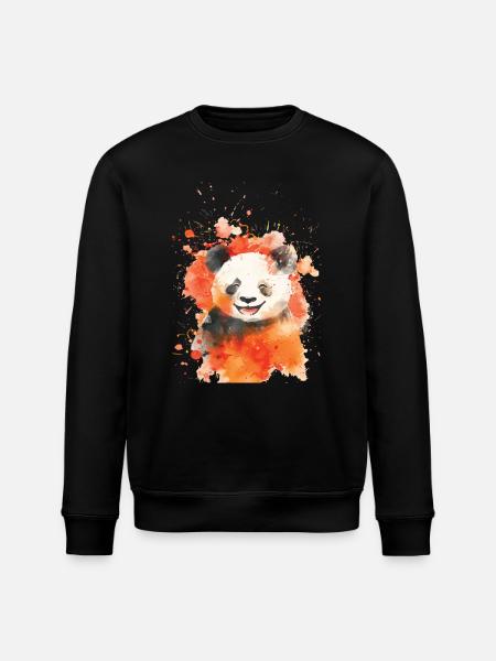 Panda - Stanley/Stella ROLLER Unisex Organic Sweatshirt - black