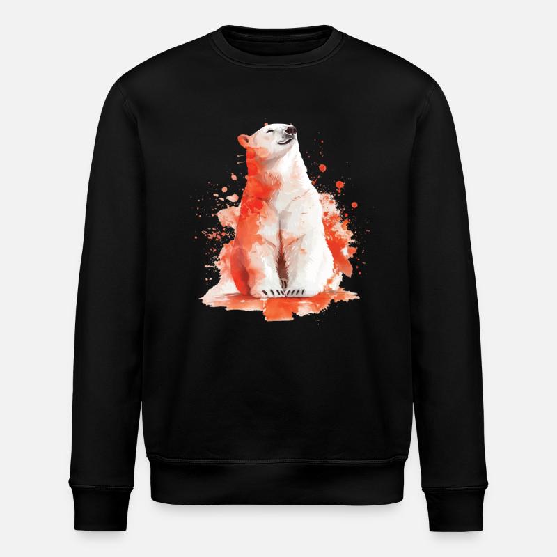 Polar bear - Stanley/Stella ROLLER Unisex Organic Sweatshirt - black