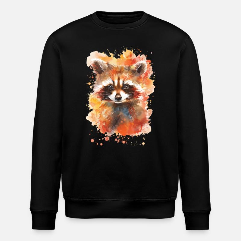 Waschbär - Stanley/Stella Unisex Bio-Sweatshirt ROLLER - Schwarz