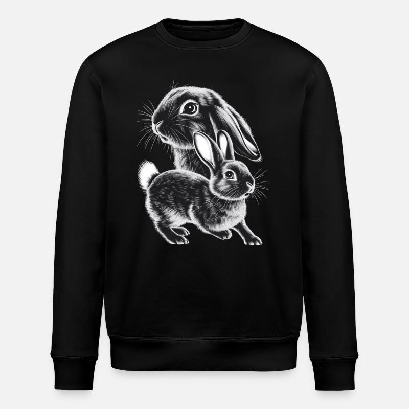 Kaninchen - Stanley/Stella Unisex Bio-Sweatshirt ROLLER - Schwarz