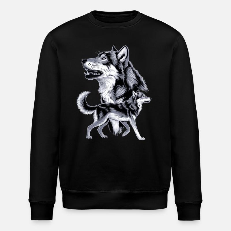 Wolf - Stanley/Stella ROLLER Unisex Organic Sweatshirt - black