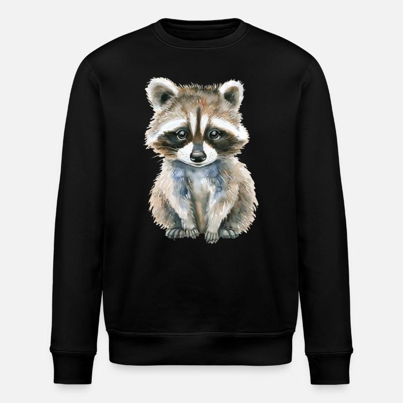 Waschbär - Stanley/Stella Unisex Bio-Sweatshirt ROLLER - Schwarz