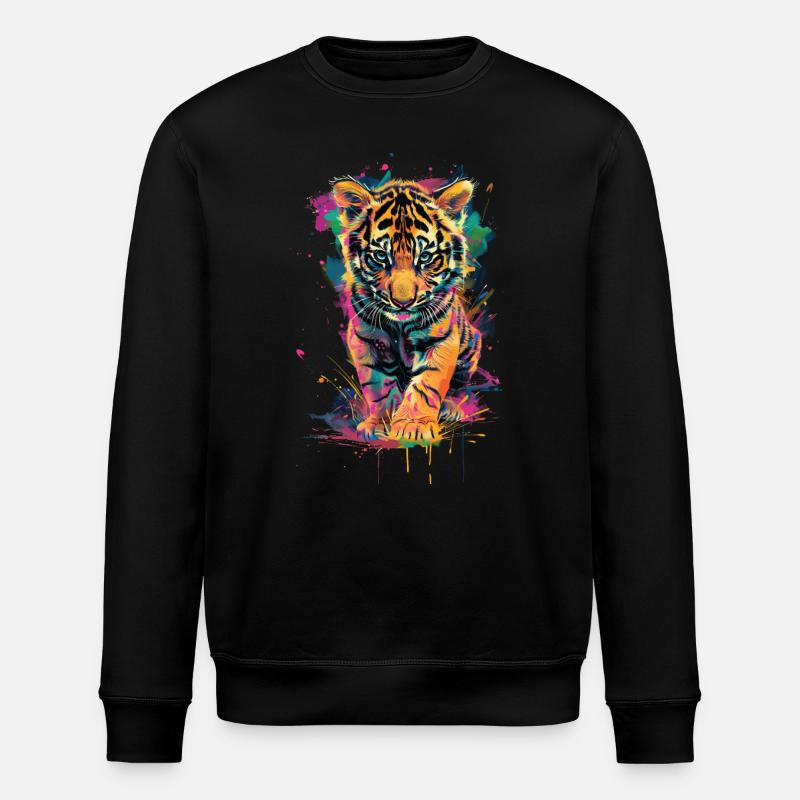 Tiger - Stanley/Stella Unisex Bio-Sweatshirt ROLLER - Schwarz