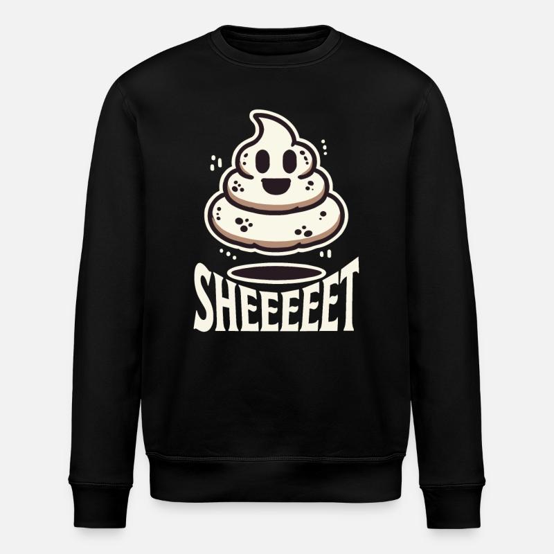 Funny Halloween Ghost Bunch Motif - Stanley/Stella ROLLER Unisex Organic Sweatshirt - black