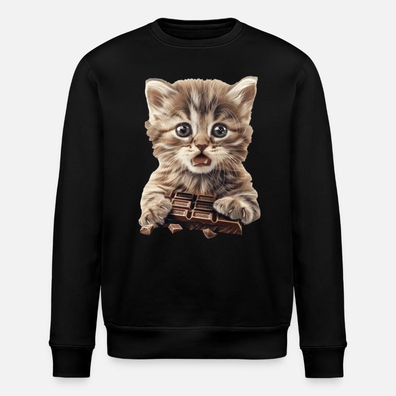 Katze - Stanley/Stella Unisex Bio-Sweatshirt ROLLER - Schwarz