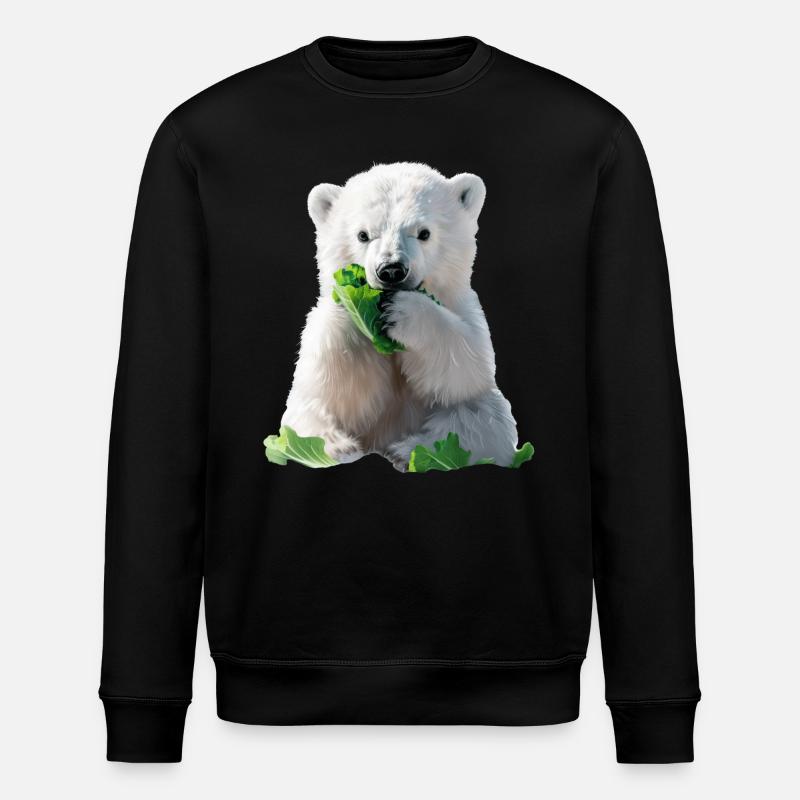 Ours blanc - Sweat bio ROLLER Stanley/Stella Unisexe - noir
