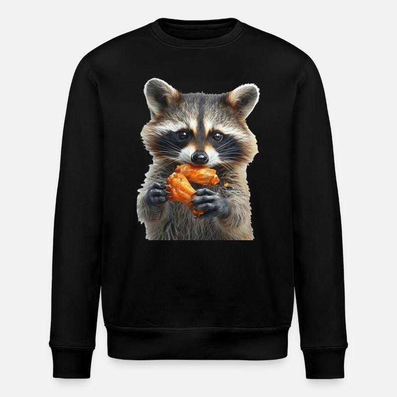 Waschbär - Stanley/Stella Unisex Bio-Sweatshirt ROLLER - Schwarz