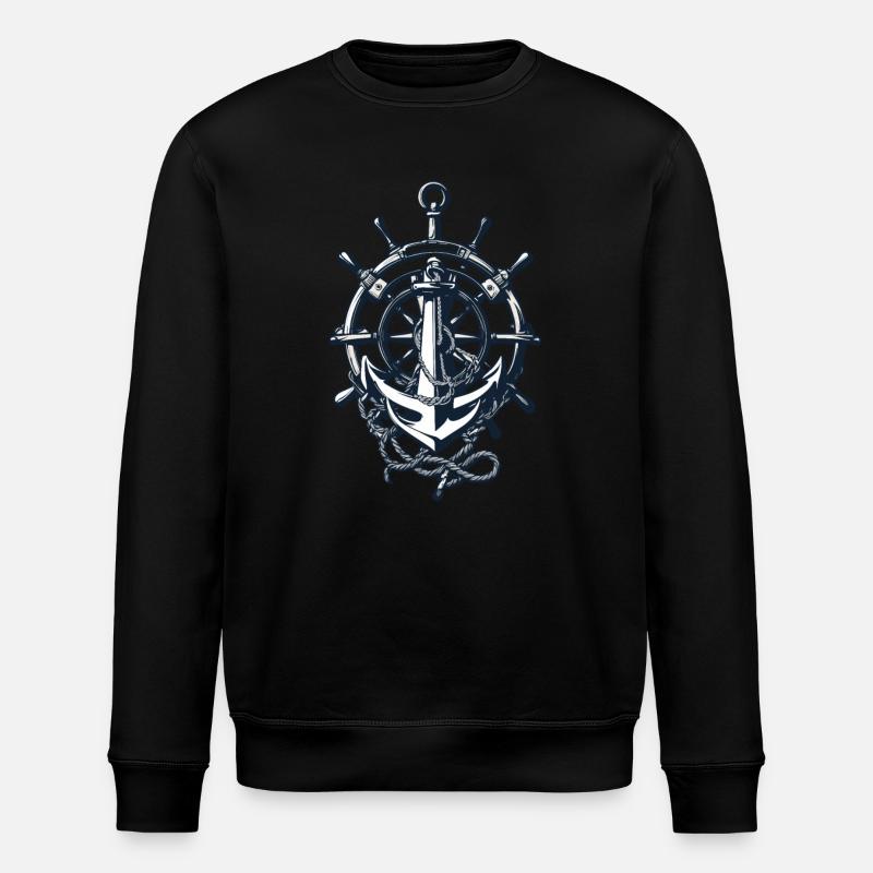 Capitaine Volant Ancre Aventure Bénédiction - Sweat bio ROLLER Stanley/Stella Unisexe - noir