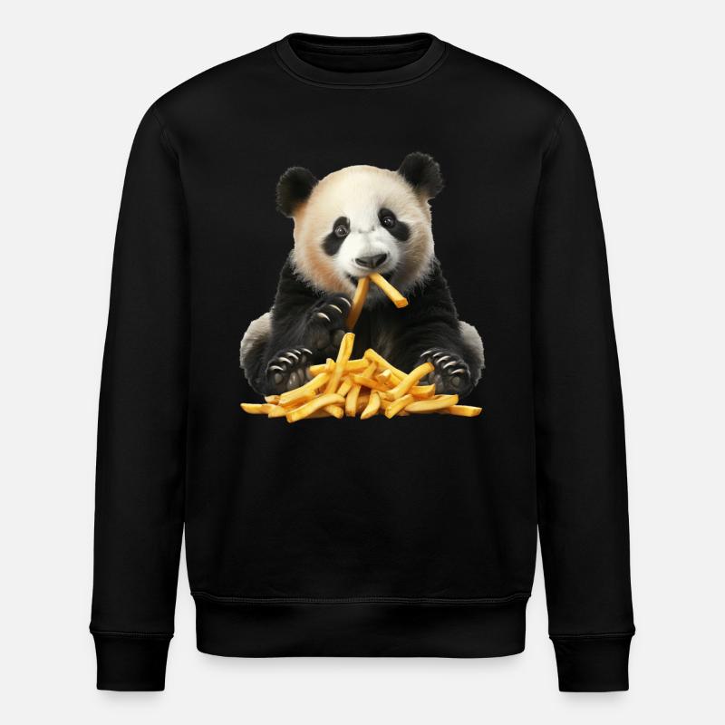 Panda - Stanley/Stella ROLLER Unisex Organic Sweatshirt - black