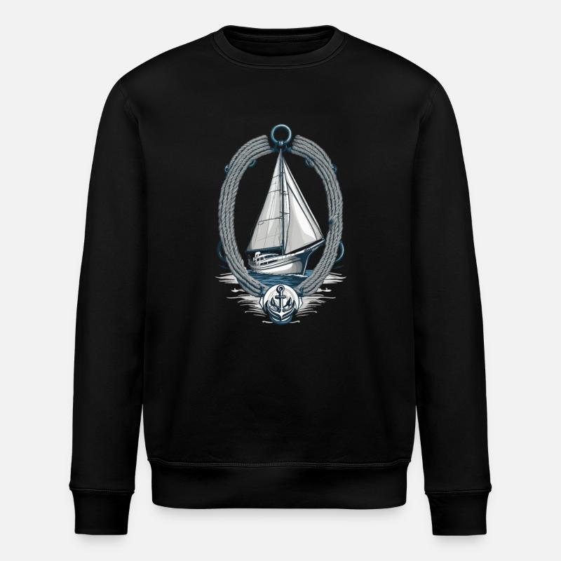äSegelabenteuer Maritime Eleganz - Stanley/Stella Unisex Bio-Sweatshirt ROLLER - Schwarz