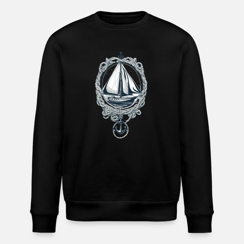 Voilier élégant avec ancre - Sweat bio ROLLER Stanley/Stella Unisexe - noir