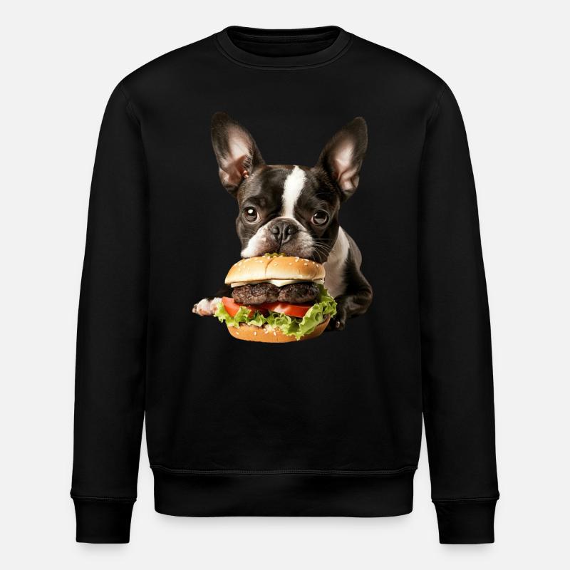 Boston Terrier - Stanley/Stella Unisex Bio-Sweatshirt ROLLER - Schwarz