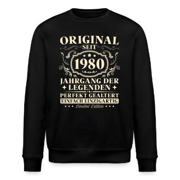 45 Jahre Original seit 1980 Jahrgang - Stanley/Stella Unisex Bio-Sweatshirt ROLLER - Schwarz - Vorne - Nik (191cm)