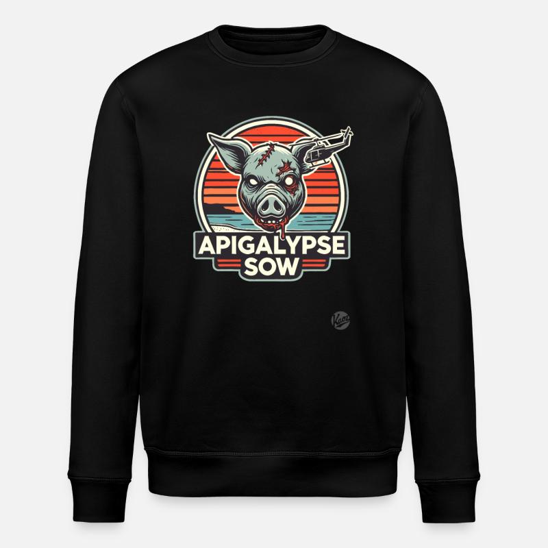 Apokalypse-Schwein - Stanley/Stella Unisex Bio-Sweatshirt ROLLER - Schwarz