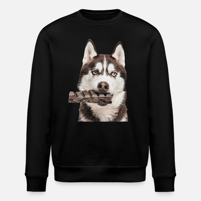 Sibirischer Husky - Stanley/Stella Unisex Bio-Sweatshirt ROLLER - Schwarz