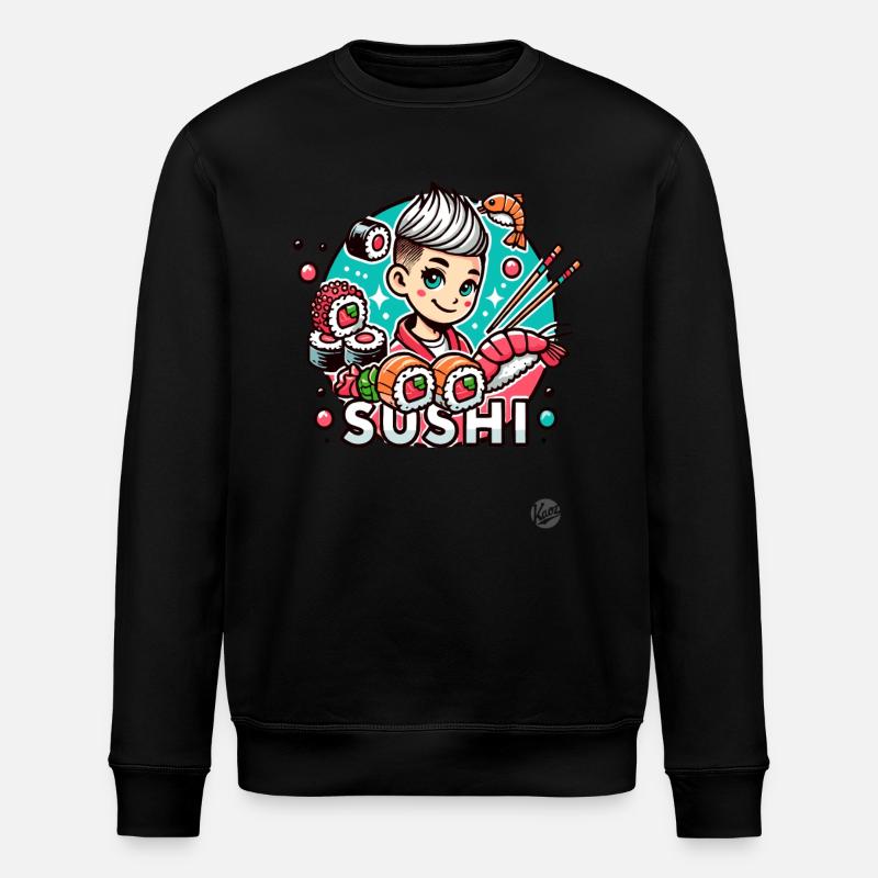 Sushi Mädchen - Stanley/Stella Unisex Bio-Sweatshirt ROLLER - Schwarz