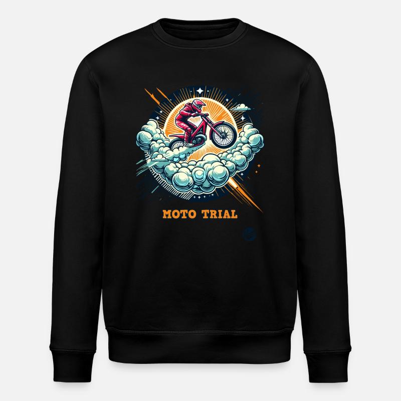 Moto-Trial im Himmel - Stanley/Stella Unisex Bio-Sweatshirt ROLLER - Schwarz