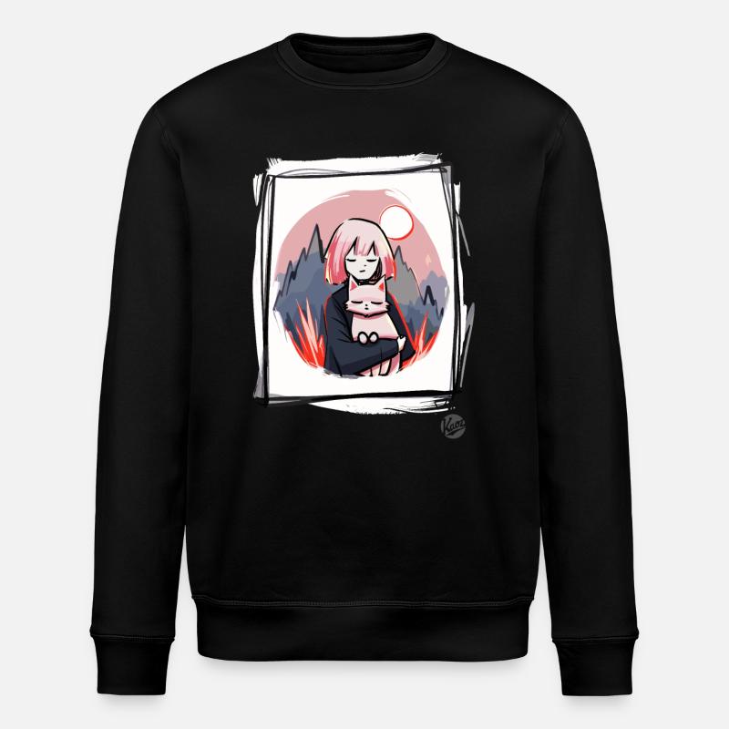 Fille avec chat - Sweat bio ROLLER Stanley/Stella Unisexe - noir