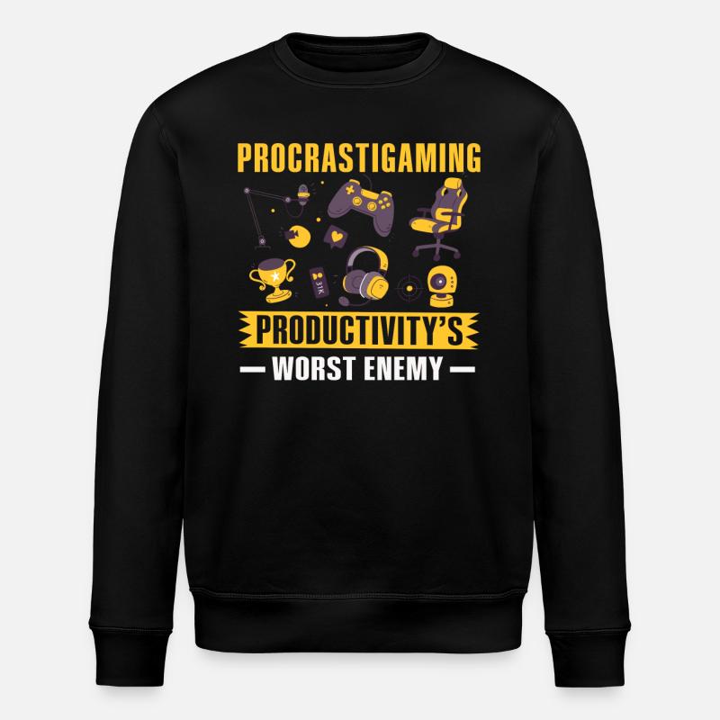 Gamer Procrastigaming Gaming - Stanley/Stella Unisex Bio-Sweatshirt ROLLER - Schwarz