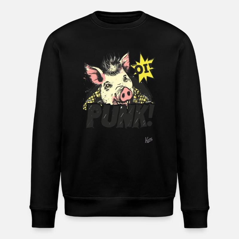 Oï ! Cochon punk - Sweat bio ROLLER Stanley/Stella Unisexe - noir