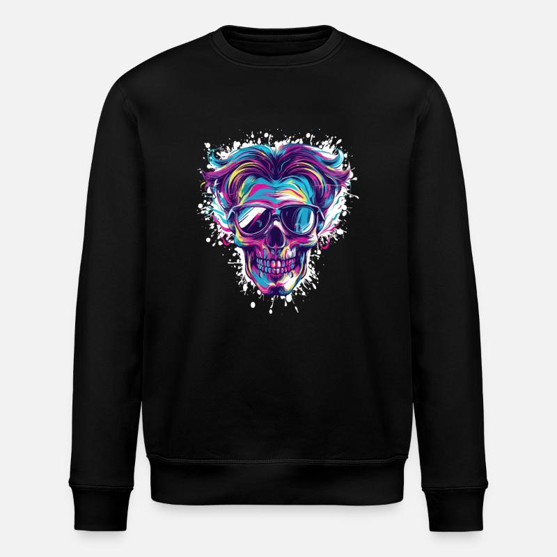 Party Skull - Stanley/Stella ROLLER Unisex Organic Sweatshirt - black