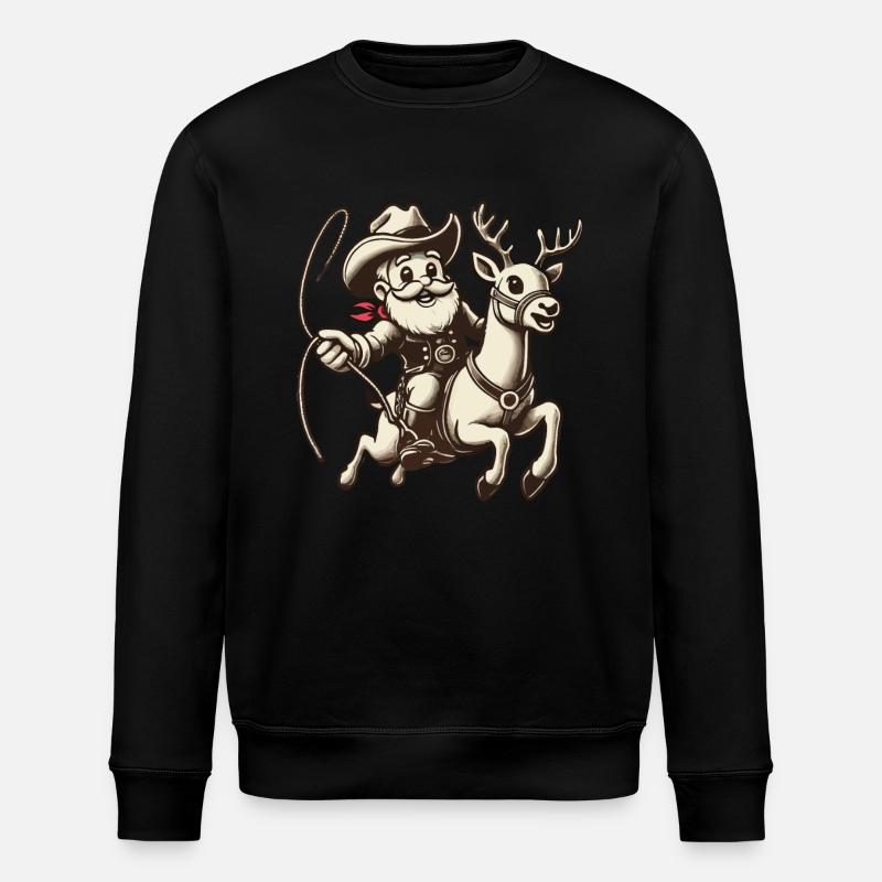 Cowboy Weihnachtsmann Abenteuer - Stanley/Stella Unisex Bio-Sweatshirt ROLLER - Schwarz