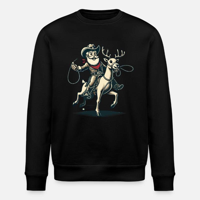 Weihnachtsmann Cowboy Reiter Abenteuer - Stanley/Stella Unisex Bio-Sweatshirt ROLLER - Schwarz