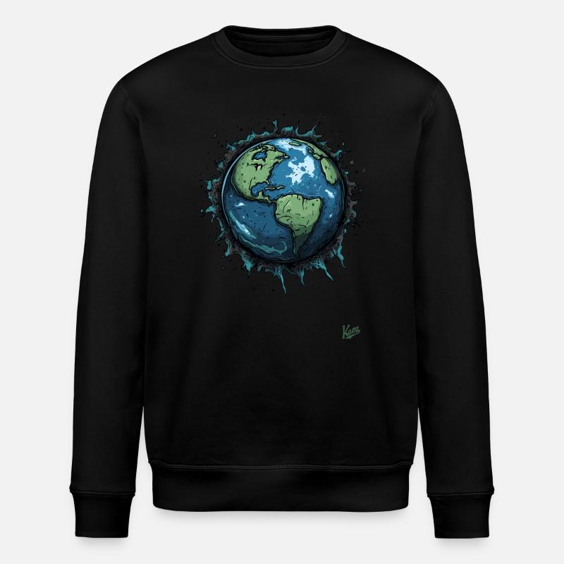 Planet Erde - Stanley/Stella Unisex Bio-Sweatshirt ROLLER - Schwarz