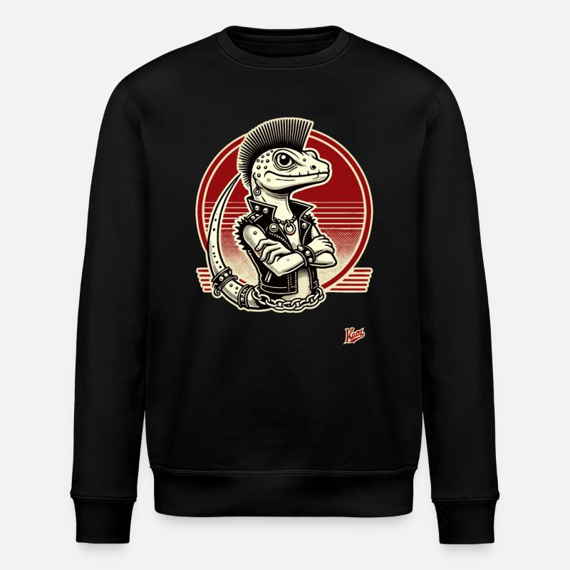 Gecko lézard punk - Sweat bio ROLLER Stanley/Stella Unisexe - noir