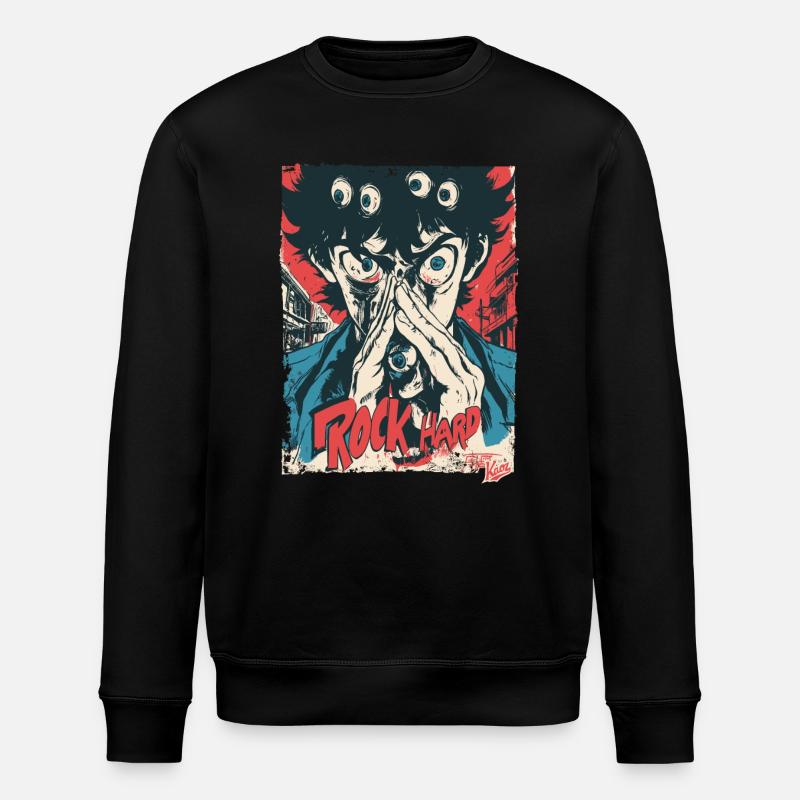 Monster-Augen Rock Hard - Stanley/Stella Unisex Bio-Sweatshirt ROLLER - Schwarz