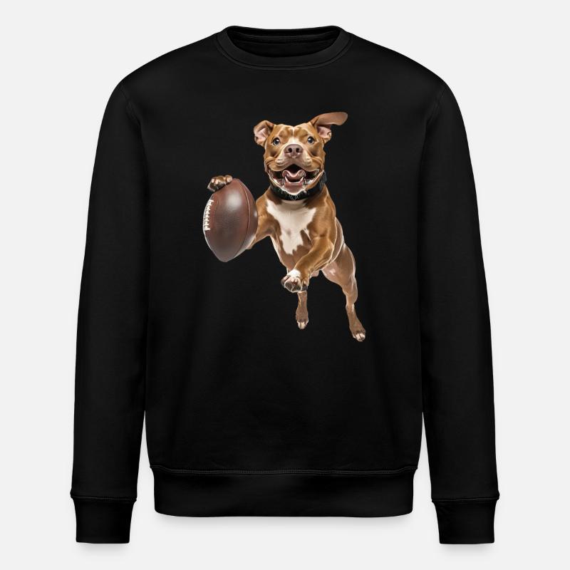 Amerikanischer Pitbull Terrier - Stanley/Stella Unisex Bio-Sweatshirt ROLLER - Schwarz