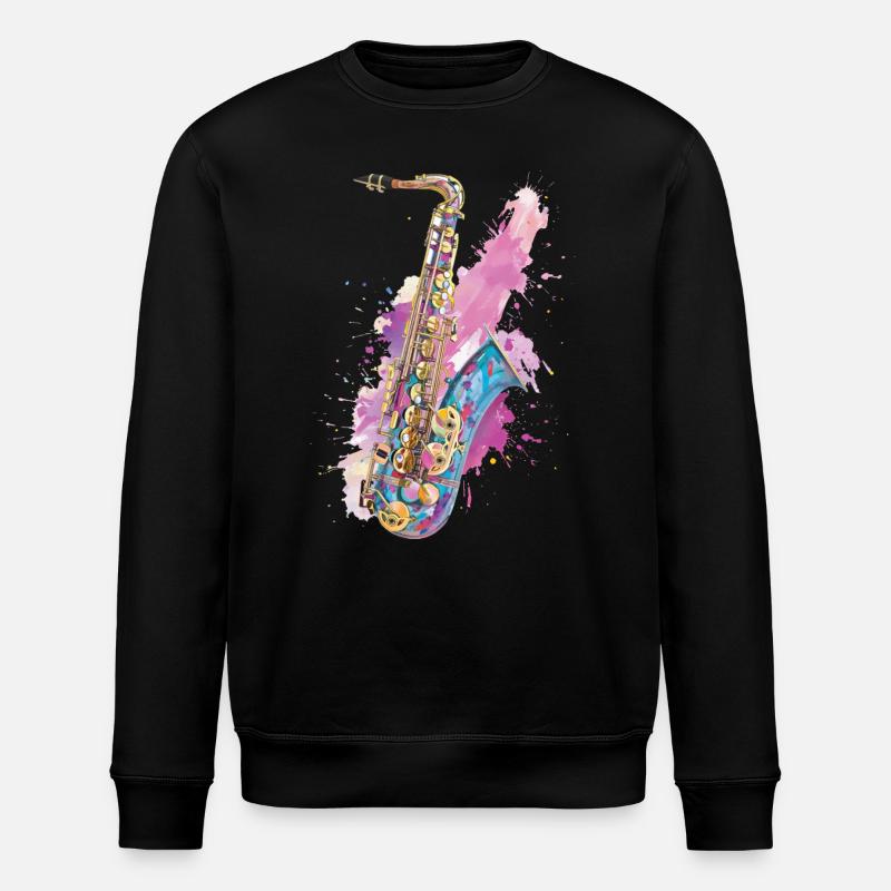 Saxophon - Stanley/Stella Unisex Bio-Sweatshirt ROLLER - Schwarz