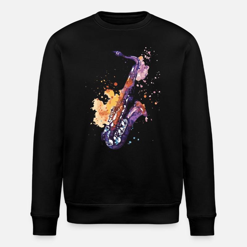 Saxophon - Stanley/Stella Unisex Bio-Sweatshirt ROLLER - Schwarz