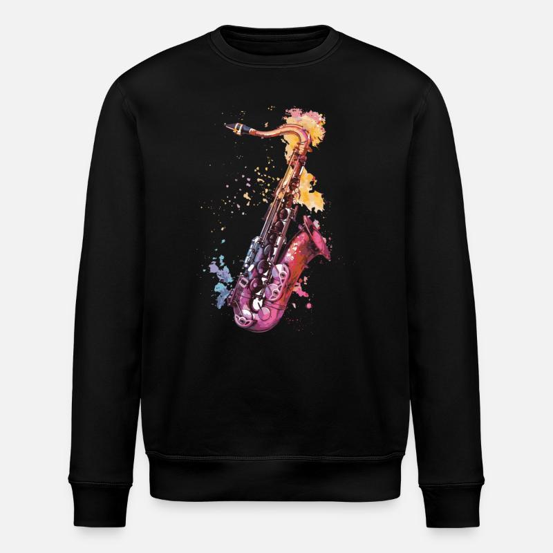 Saxophon - Stanley/Stella Unisex Bio-Sweatshirt ROLLER - Schwarz